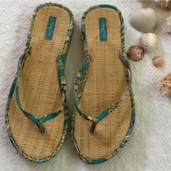 rattan flip flops
